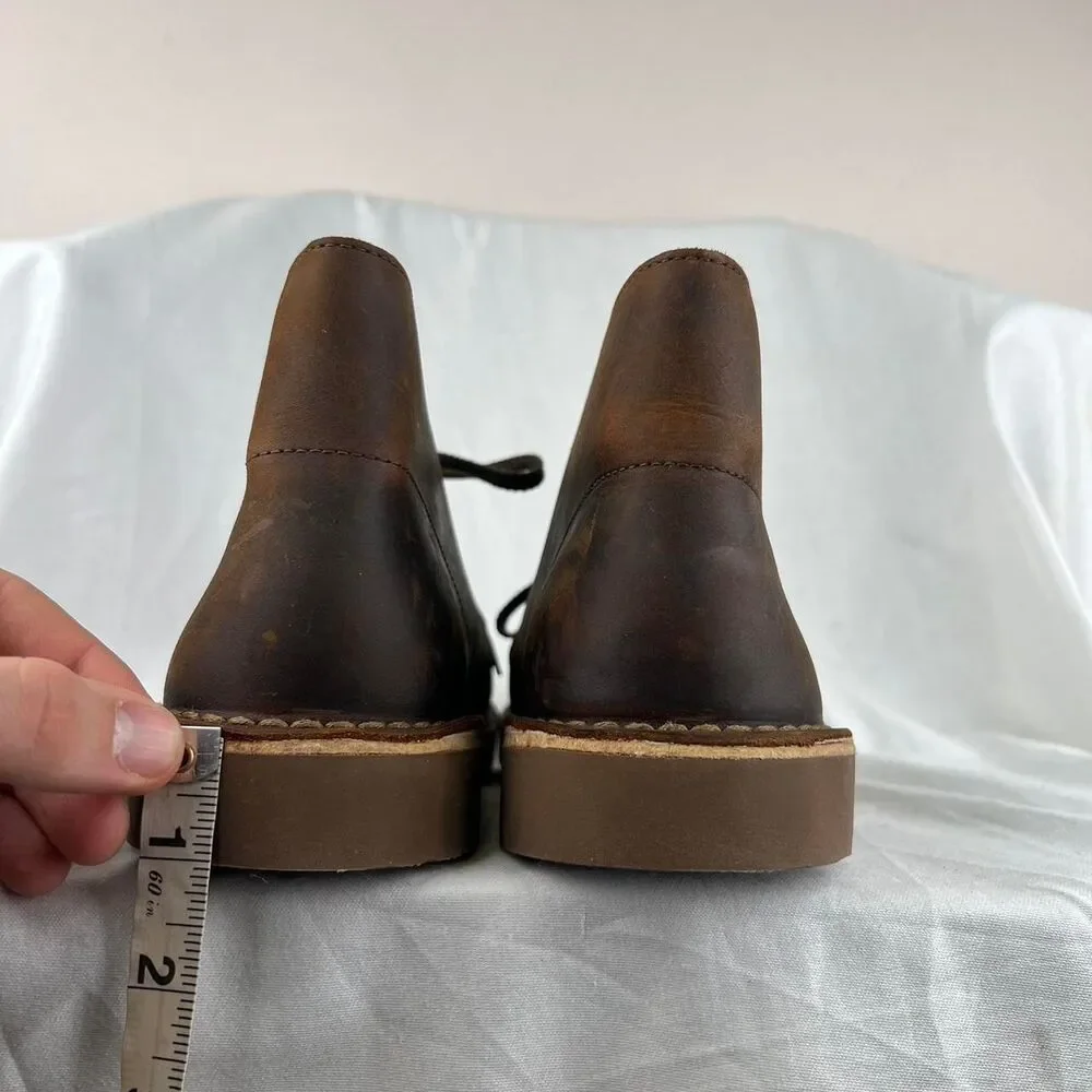 Clarks Bushacre 2 Dark Brown Leather Chukka Boots Lace Up Size 9.5